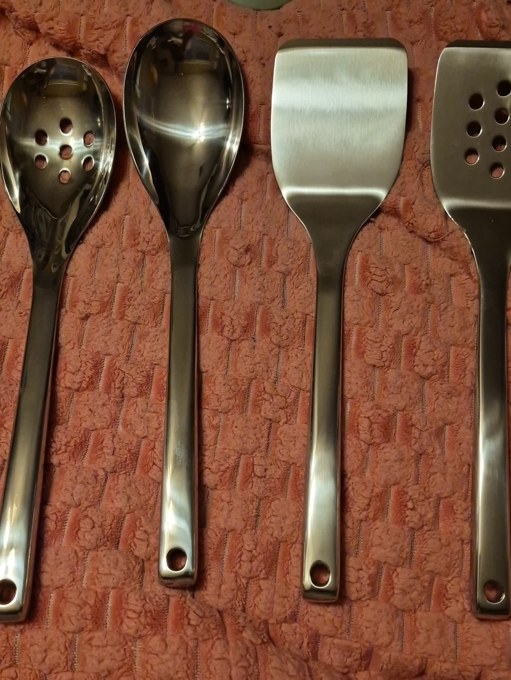 Stainless Steel Serving Spoon & Turner Set - Silver